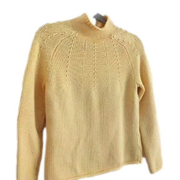 Talbots Wool 100% Knit Butter Yellow Pullover Sweater  Sz S - Picture 6 of 15